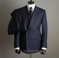 Conjunto De Traje Formal Para Hombre Con Botones Y Bolsillos Chaqueta De Negocios Estilo Turndown Collar Para Citas Y Bodas Traje Elegante De Cuatro Estaciones - details 1