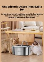ROJECO Fuente De Agua Para Gatos Y Perros En Acero Inoxidable 3.2L Dispensador Automático De Agua Para Mascotas Accesorios Para Animales - details 2
