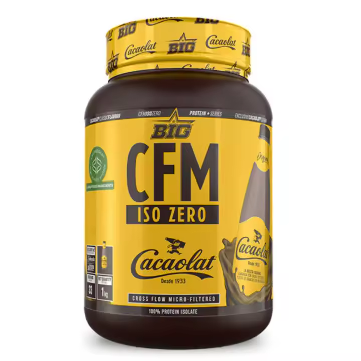 BIG CFM Iso Zero Cacaolat - 1 kg. Aislado de proteína de suero - Patente Arla® - Alto en BCAA, glutamina y aminoácidos. Baja en grasas y carbohidratos - 1