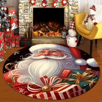 Alfombra Redonda De Navidad Santa Regalo Alfombra De Flanela Suave Y Absorbente Antideslizante Para Sala De Estar Dormitorio Entrada Lavable Máquina Decoración De Vacaciones - details 5