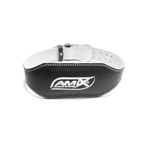 Amix Nutrition Cinturón de Cuero Negro Amix Talla S - Protección Lumbar Superior - 1