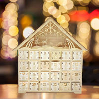 Calendario De Adviento De 24 Días Con Luz Y Cajón De Madera Decoración Para El Hogar Y Jardín Regalo Iluminado Para Niños Organizador De Caja De Dulces - details 2