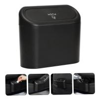 Caja De Basura Para Coche En ABS Negra Con Tapa Y Soporte Universal Caja De Almacenamiento Para Interior Del Coche - details 1