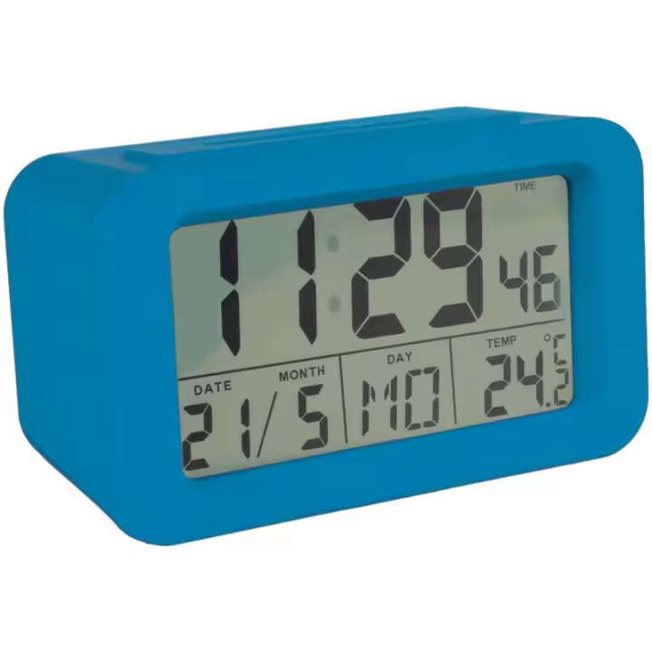 Reloj Despertador Digital Gummy Azul Indigo Cl1658 - 1