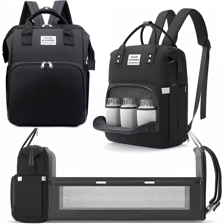 16,5*12,5*8,67 pulgadas pañal Baby Bolso, baby's Cuido Bolso, baby baño Bolso, baby Bolso de la botella, capacidad Grande impermeable, esencial del recién nacido - 1
