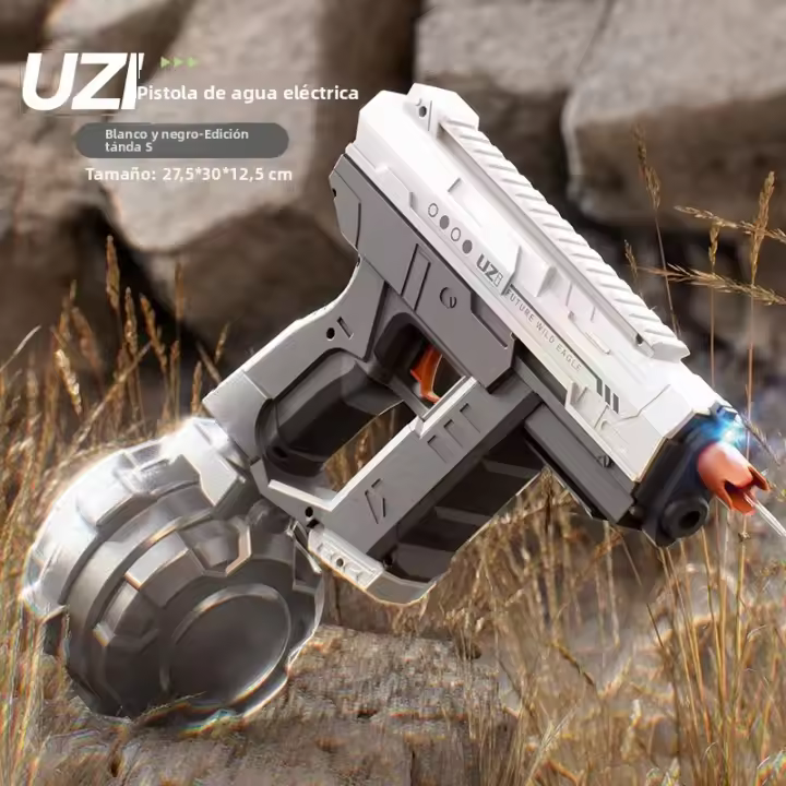 Pistola De Agua Eléctrica UZI Para Niños Juguete De Tres Funciones Integradas Con Luz Como Una Scorpion Juego De Agua Al Aire Libre Regalo Para Niños Hombres - 1