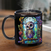 Taza De Cerámica De 11oz Con Diseño De Buho Y Fantasma Para Halloween Para Casa Escuela Oficina Regalo De Fiesta De Casa - details 1