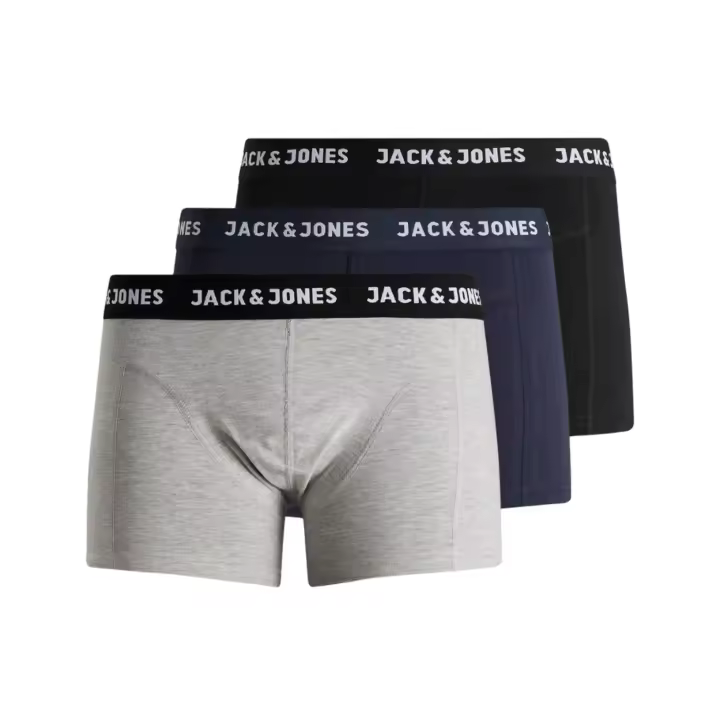 Jack & Jones Jacanthony - Pack de 3 Bóxers de Algodón Elástico para Hombre - 12160750 - 1
