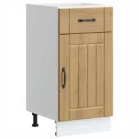 vidaXL Mueble bajo de cocina Lucca en color Roble Sonoma/Blanco brillante/Roble artisan y más | almacenamiento funcional diseño moderno para baño dormitorio sala - details 2