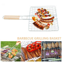 Red De Barbacoa En Acero Inoxidable Cesta De Asado Para Pescado Camarones Verduras Carne Herramienta De Relleno Plegable Para BBQ - details 1