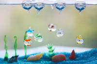 5PCS Decoración De Lagoonería Creativa Con Bola De Ballena Luminosa De Vidrio Para Acuario Decoración De Burbujas Para Micro Paisaje - details 0