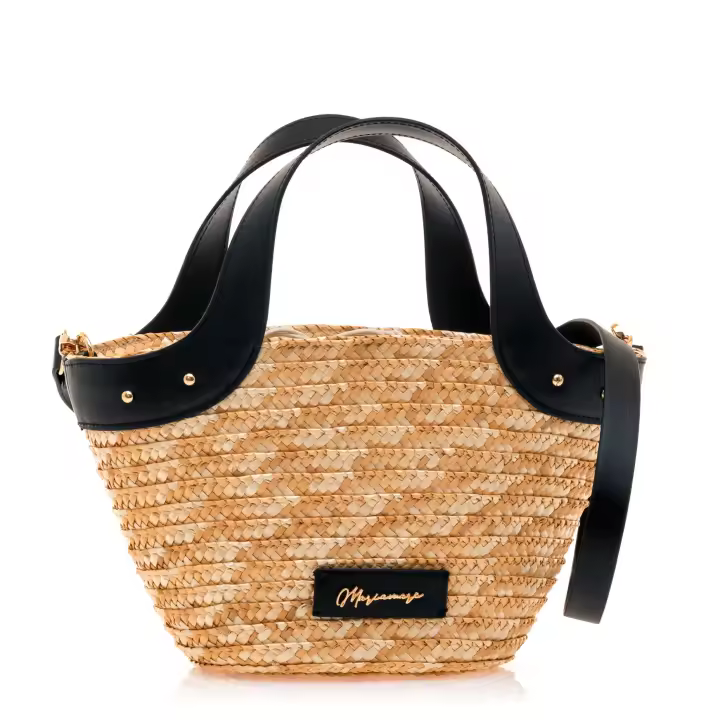 Maria Mare Bolso tipo capazo de paja con asas negras PERU-C58278 , para Mujer - 1