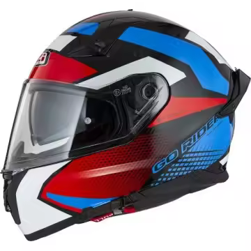 Casco nzi go rider stream quadri negro rojo azul - 1