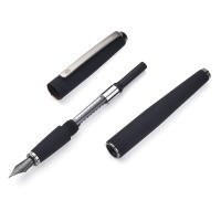HongDian 517D Pluma Fuente De Tinta Mate Negra Con Clip De Plata Y Punta Curva EF F Para Escuela Y Oficina Suministros De Papelería Regalos - details 8