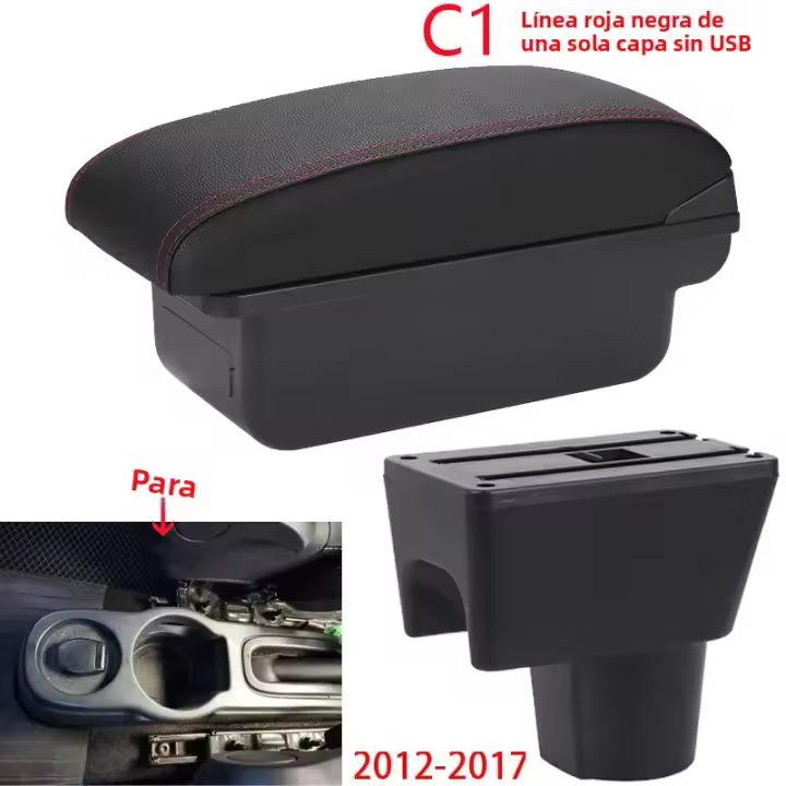 Soporte Central Para Coche Renault Duster Nissan Terrano 3 Oroc 2012-2018 Caja De Almacenamiento De Cuero / Plástico ABS Accesorios De Coche - 1