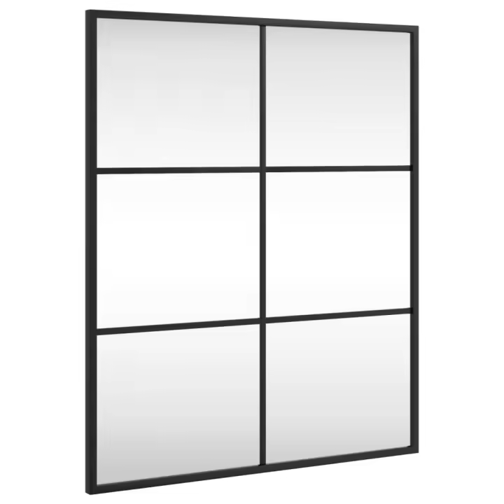 Espejo de espejo rectangular de Hierro Negro 50x60 cm, Espejo de maquillaje - 1