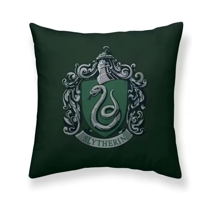 BL Belum | Funda cojín Harry Potter, Funda de cojín 100% algodón 50x50cm Modelo Slytherin Basic A - 1