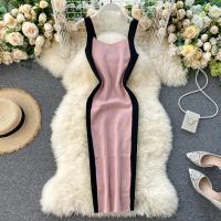 Vestido Mini De Verano Para Mujer Con Letras Y Estampado De Encaje Sin Mangas Cuello En V Bodycon Casual De Poliéster - details 3
