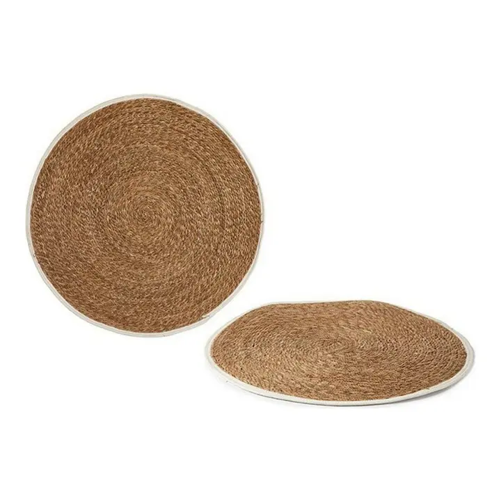 Alfombra Marrón Blanco 100 x 1 x 100 cm Natural Fibra natural Marrón natural (Ø 100 cm) - 1