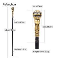 Bastón De Moda De 93cm Con Mango Redondo De Lujo Dorado Y Negro Para Fiesta Cabeza Elegante De Crosier Punta De Goma Para Senderismo - details 2