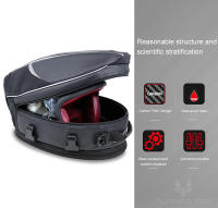 Bolsa De Cola De Motocicleta Negra Impermeable Gran Capacidad Para Viaje Y Equipaje Trasero De Moto Material De Lona Oxford Y EVA - details 5