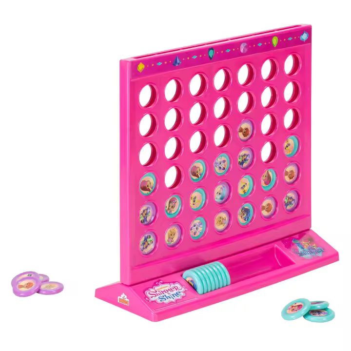 Juego 4 en línea, con diseños exclusivos de Shimmer and Shine (2632) Juego infantil cuatro en raya. Juego de mesa clásico. Calidad al mejor precio. De acuerdo a la normativa CE. +3 años - 1