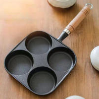 Sartén Antideslizante Con Manija De Madera 3/4/5 Agujeros Para Huevos Tortitas Steaks Y Burgers Herramienta De Cocina Para Desayuno - details 0