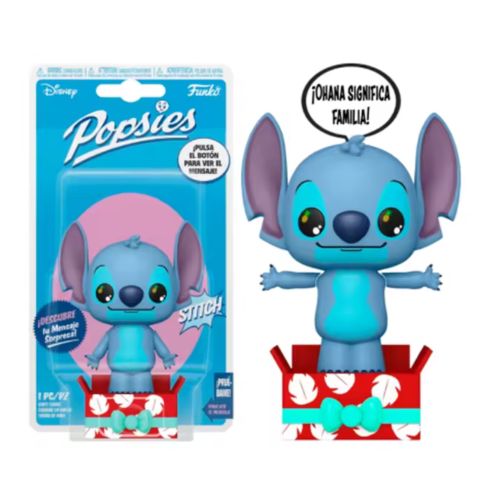 Funko Popsie Figura con mensaje Stitch Ohana significa familia 12cm     Disney Funko Pop Vinyl - 1