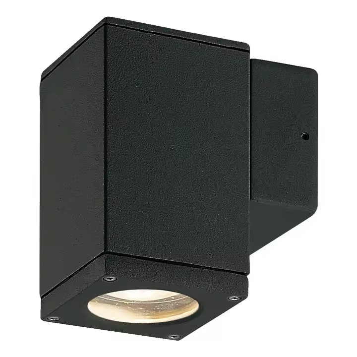 Novolux Lighting - Aplique de pared- CUB, uso exterior, GU10, 4,5W, IP54, aluminio, H10,8 cm, negro, exterior - 1