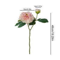 1PC Peonía Artificial De Lujo Con 2 Cabezas Para Decoración De Bodas Y Hogar Estilo Floral Silken Simulación Para Sala De Estar Porche Fiestas - details 6