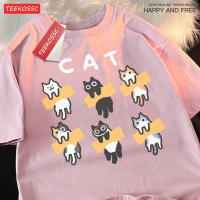 Camiseta De Hombre Con Estampado De Gato Negro Y Orange Diseño De Dibujos Animados Retro Divertido Para Jóvenes Camiseta Corta Para Ocio Al Aire Libre Verano - details 8