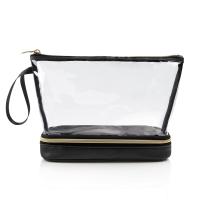 Bolsa de cosméticos transparente, multifuncional, de gran capacidad, de PVC, para guardar cosméticos, portátil, de viaje, con separación de ropa seca y húmeda. - details 1