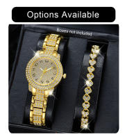 Reloj De Mujer De Lujo 2PCS Oro Con Diamantes Y Corazón Reloj De Cuarzo Elegante Con Pulsera Estilo Casual Para Mujer - details 4