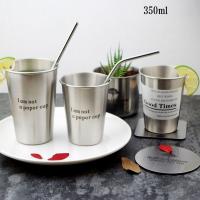 Taza De Acero Inoxidable 350ml Plata Doble Capa Para Café Té Vino Leche Cerveza Tumbler Portátil Para Viaje Vaso De Agua De Cocina - details 0