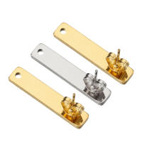 10pcs Pendantes De Estudium En Acero Inoxidable Rectangular Con Base Y Tapón Para Orejas Herramientas Para Joyería DIY - details 14