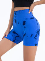 Shorts De Gimnasio Para Mujer Con Diseño De Tie Dye Y Cintura Elástica Ancha Sin Costuras De Alta Cintura Leggings De Deporte - details 26