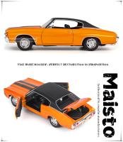 Maisto 1:18 Chevrolet Chevelle SS 454 Sport Coupe De 1971 Modelo Retro De Colección Decoración De Coche Clásico Regalo Sin Batería Material De Aleación - details 3