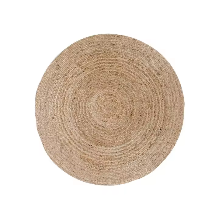 Alfombra Redonda Bombay, Yute, Marron, 90x90x1 cm - 1