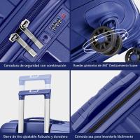 Artree | Maletas de viajes para niño y adulto color Azul oscuro, Equipaje de Mano, Maleta de Cabina para avión Rígida - details 2