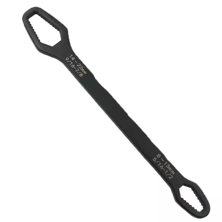 Herramienta de reparación de llave inglesa ajustable doble de acero negro universal para el hogar y la empresa (8-22 mm) - 1