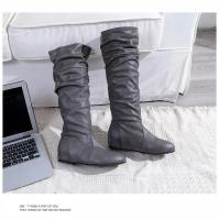 Botas De Mujer De Talla Grande 35-43 Botines Planos De Primavera Otoño Estilo Occidental Botas Largas Con Tacón Medio Material PU - details 3