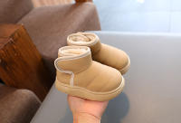 Botas Cortas Para Niños Y Niñas De Cuero PU Antideslizantes Con Forro De Peluche Gruesa Botines Casuales Para Invierno Talla True Fit - details 6