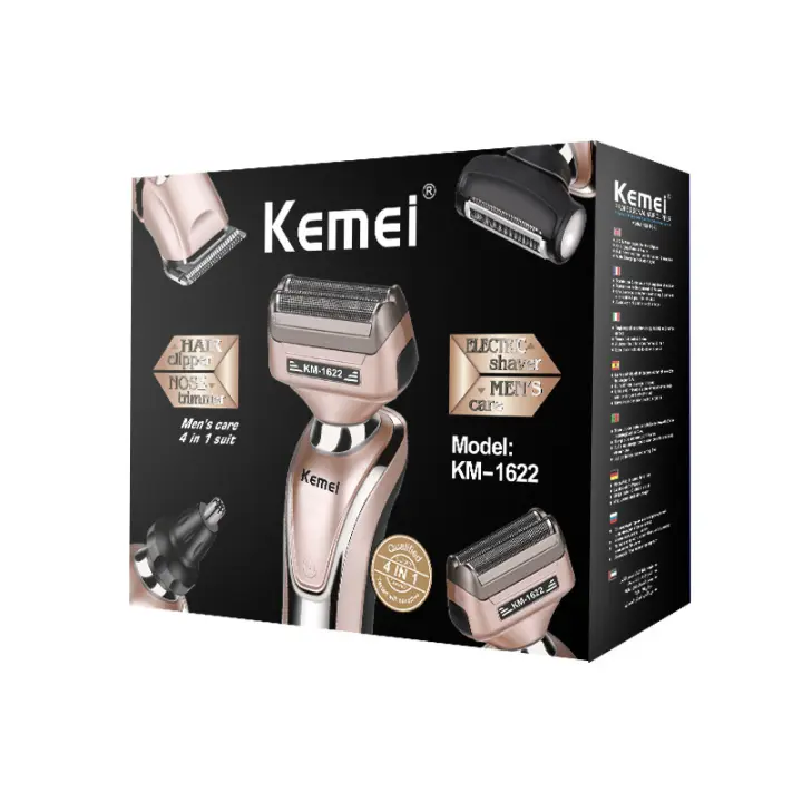 Afeitadora eléctrica 5 en 1 KM-1622, recortadora de vello nasal multifuncional para hombres, cortadora de cabello eléctrica doméstica, afeitadora recargable - 1
