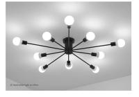 Luz De Techo De Hierro Forjado Nórdico Moderna Para Sala De Estar Comedor Estudio Dormitorio Con Multiple Cabeza Iluminación Fixtur - details 3