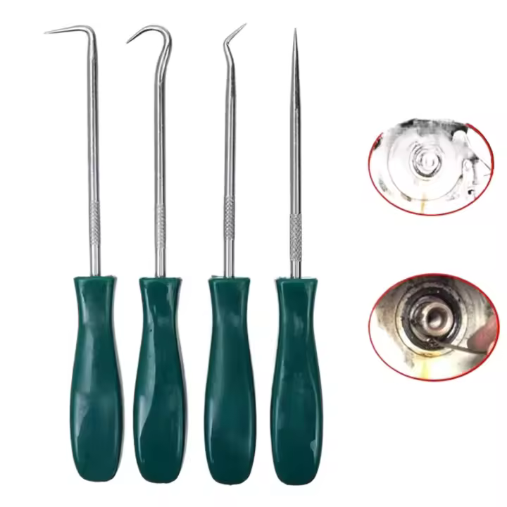 Juego De 4 Piezas De 135mm Herramientas De Reparación De Automóviles Con Gancho Corto Para Sellado De Aceite Y Guías Rojo Negro - 1