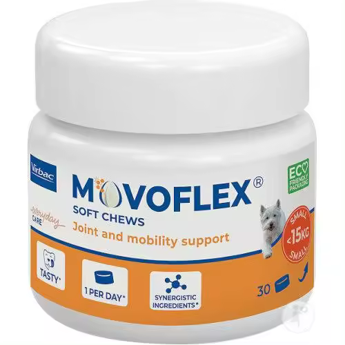 VIRBAC - Movoflex &lt; 15 kg 30 chews -Condroportector Para Perros - 1