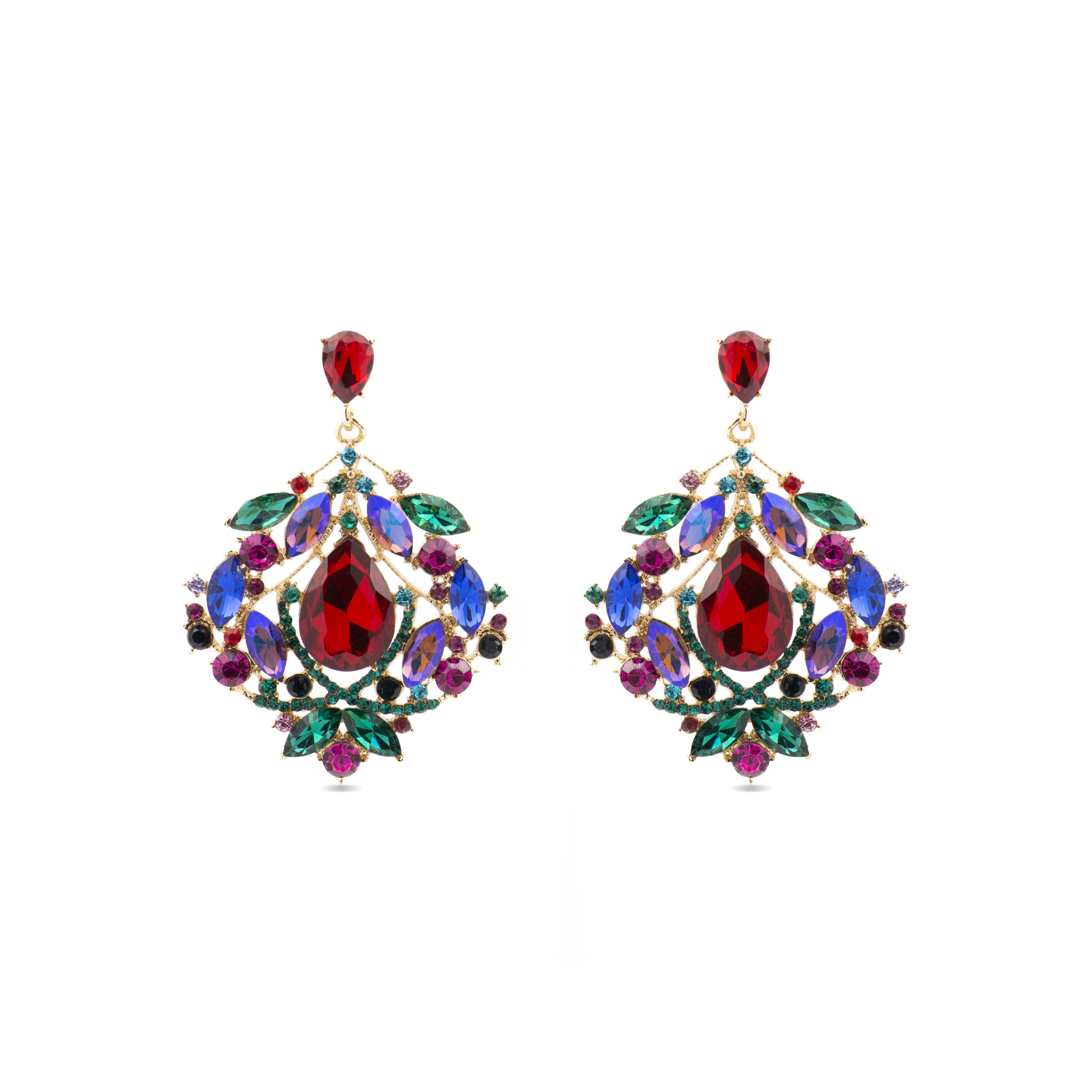 Pendientes Luxenter con Cristal Multicolor acabado oro 18k - Moken