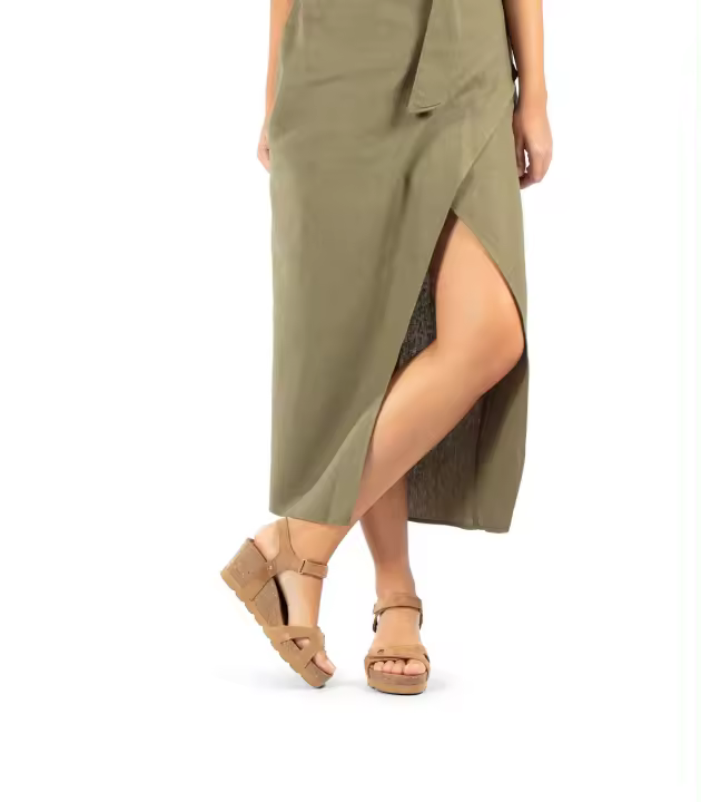 SANDALIAS DE SERRAJE CON CUÑA PANAMA JACK JULIA  B74 CUERO - 1