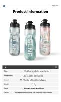 Botella De Agua Para Bicicleta ENLISF 610ml Deporte Squeeze Doble Capa Fría Para Exterior Fitness Bebida Ciclismo - details 0