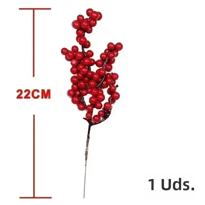 Ramas De Bayas Rojas Artificiales Para Decoración De Navidad Árbol De Navidad Fiesta Hogar Mesa Adornos Wreath DIY Regalo - 1